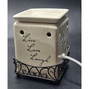 Live Laugh Love Ceramic Electric Wax Warmer - Safe, Flameless & Soot-free EUC